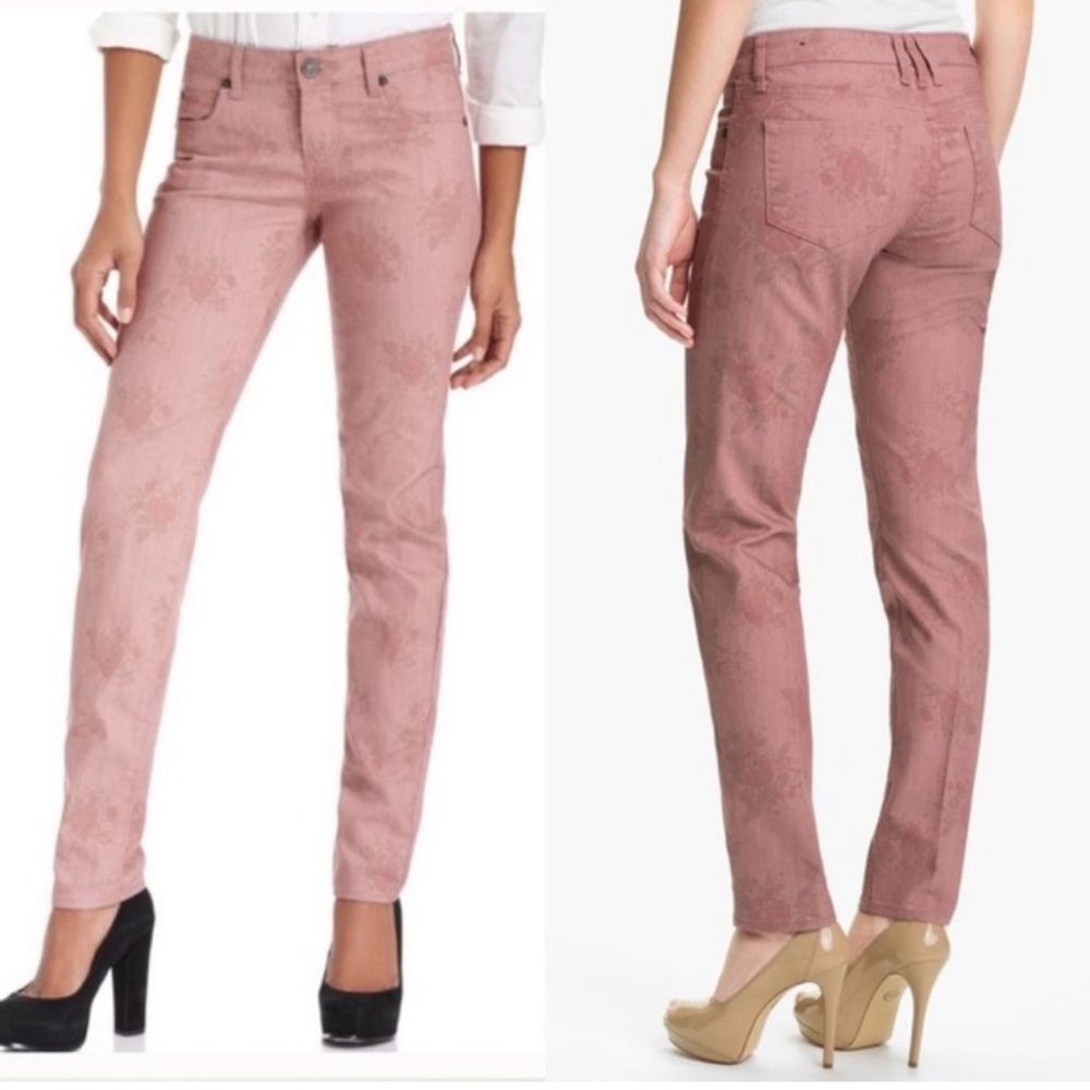 Kut From the Kloth Pink Floral Diana Skinny Jeans
